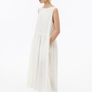 White Linen Midi Dress